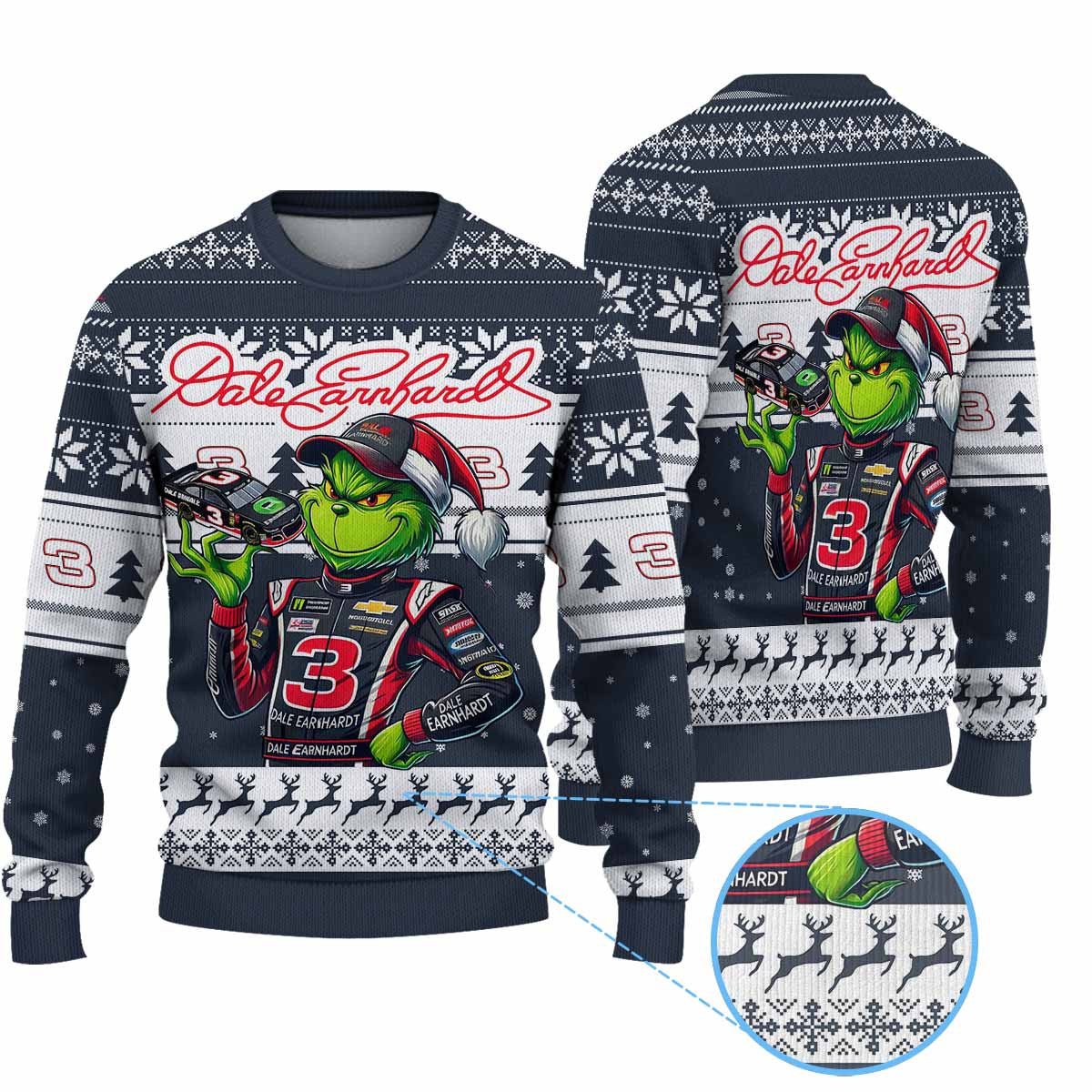 Premium Dale Earnhardt Grinch Ugly Sweater