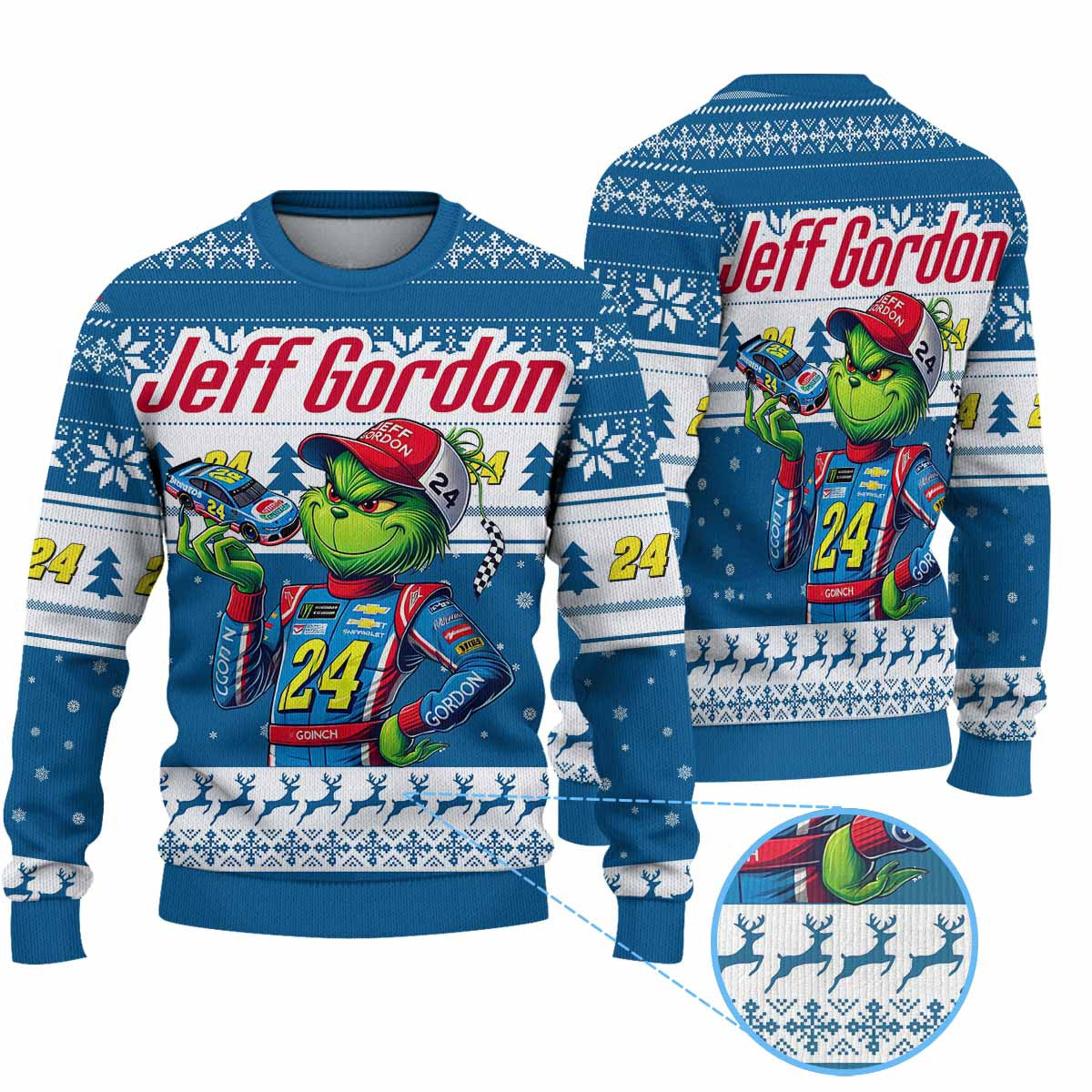 Premium Jeff Gordon Grinch Ugly Sweater