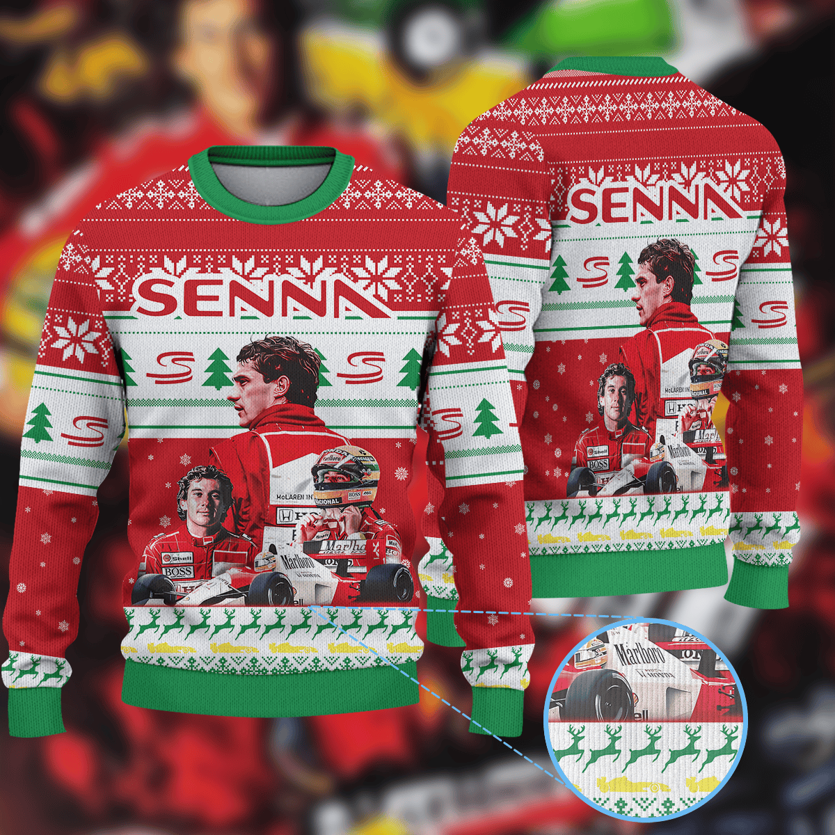 Ayrton Senna McLaren Team F1 Ugly Sweater