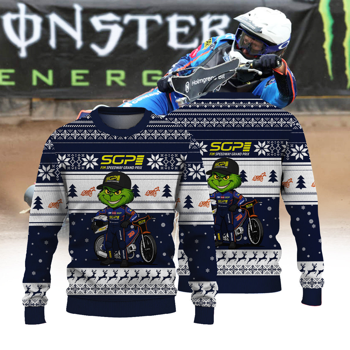 Andzejs Lebedevs × Grinch | FIM Speedway SGP Christmas Ugly Sweater