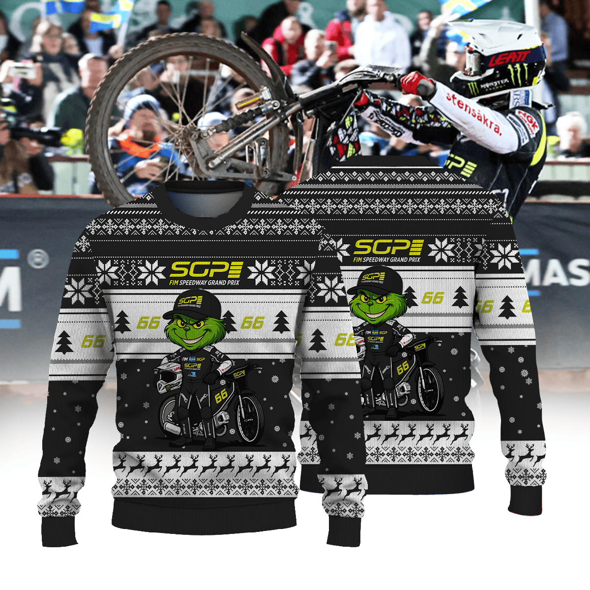 Fredrik Lindgren × Grinch | FIM Speedway SGP Christmas Ugly Sweater
