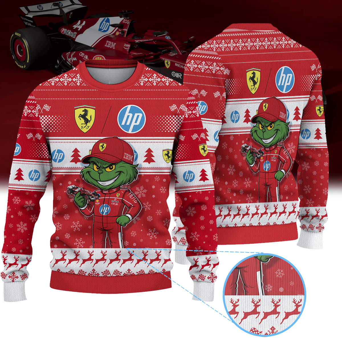 Scuderia Ferrari × Grinch Ugly Christmas Sweater II