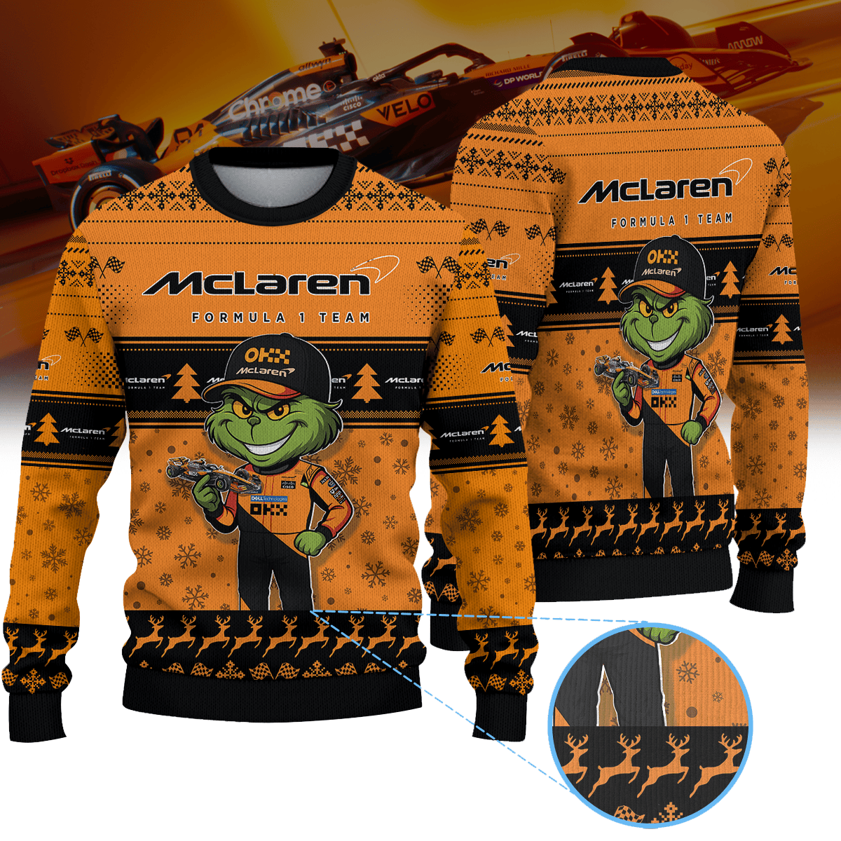 McLaren Formula 1 Team × Grinch Ugly Christmas Sweater II