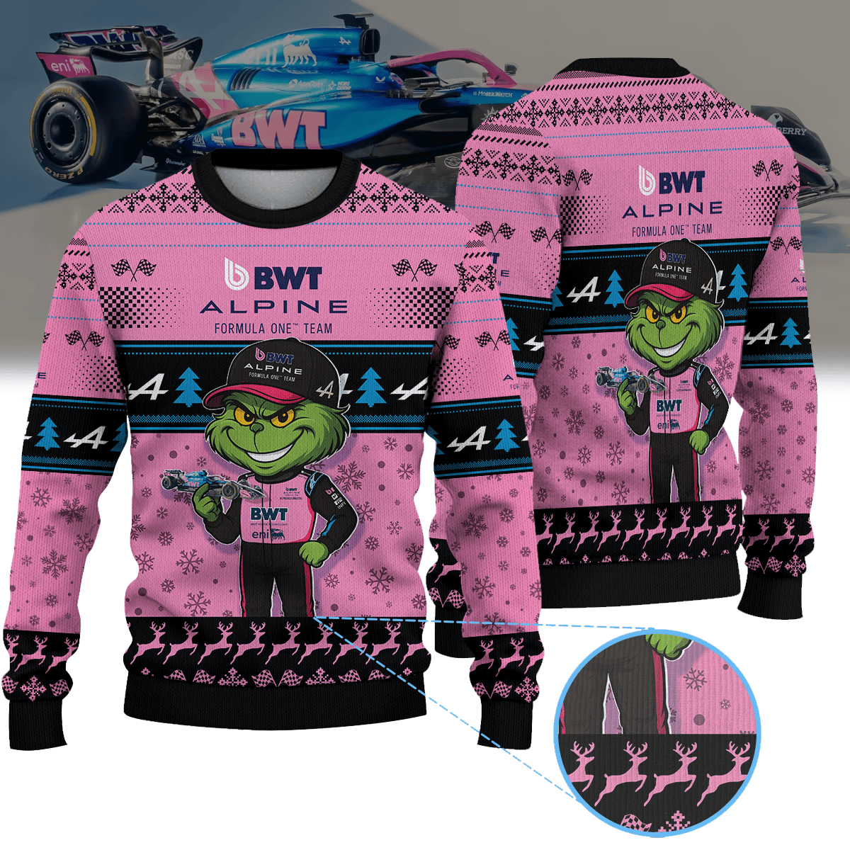 BWT Alpine F1 Team × Grinch Ugly Christmas Sweater II