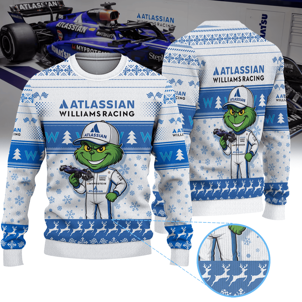 Williams Racing × Grinch Ugly Christmas Sweater II