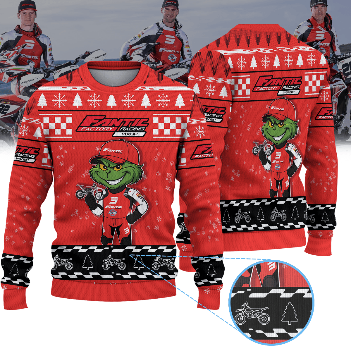 Fantic Factory Racing MXGP × Grinch Ugly Christmas Sweater