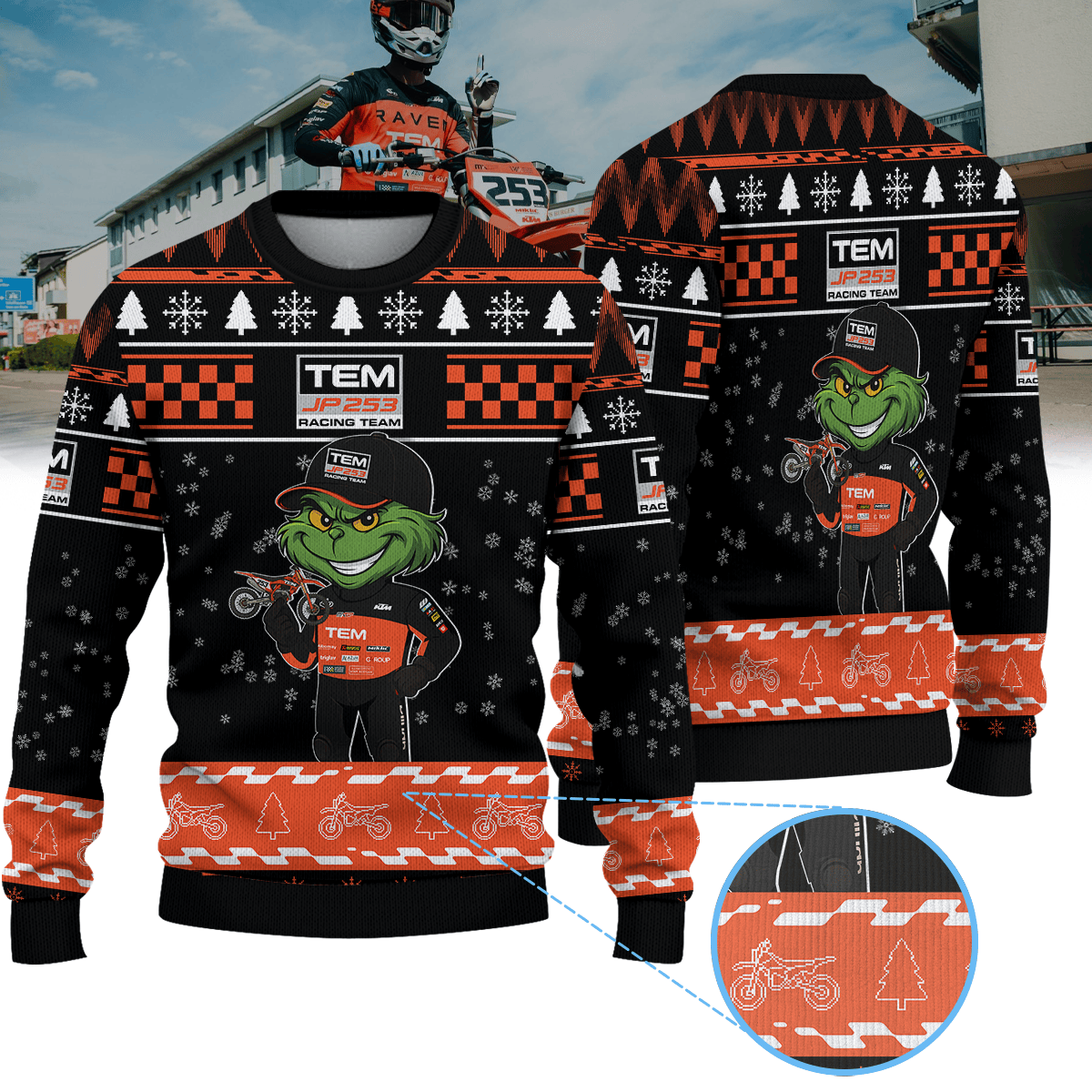Tem JP253 × Grinch Ugly Christmas Sweater
