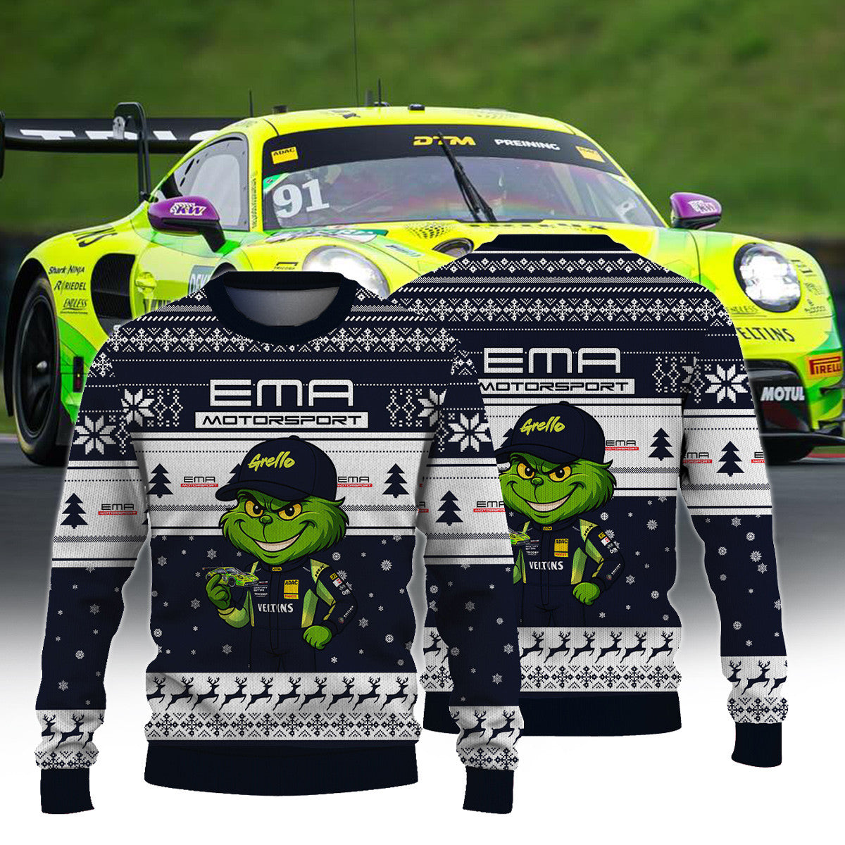 Manthey EMA DTM × Grinch Ugly Christmas Sweater
