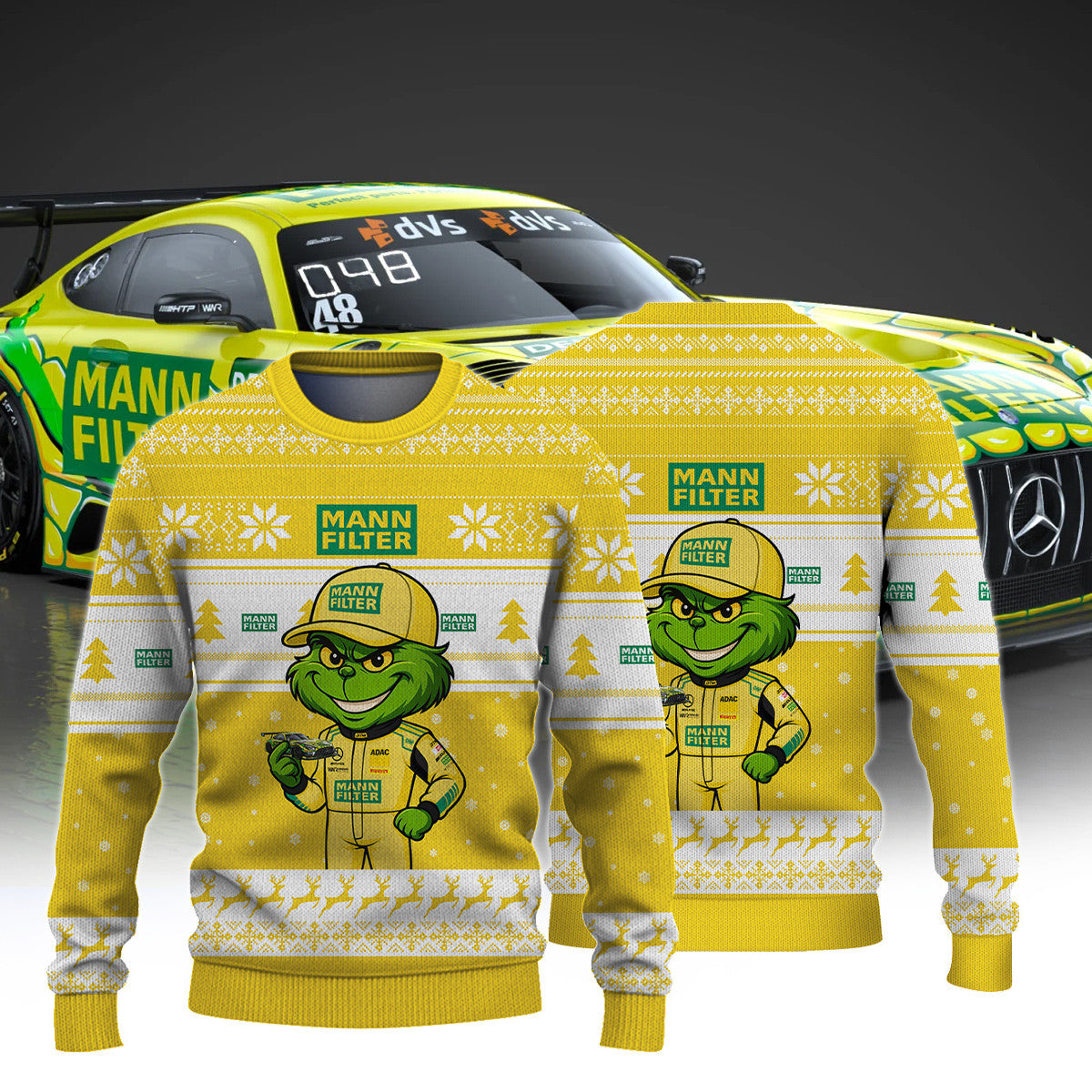 Mercedes AMG Team MANN FILTER DTM × Grinch Ugly Christmas Sweater