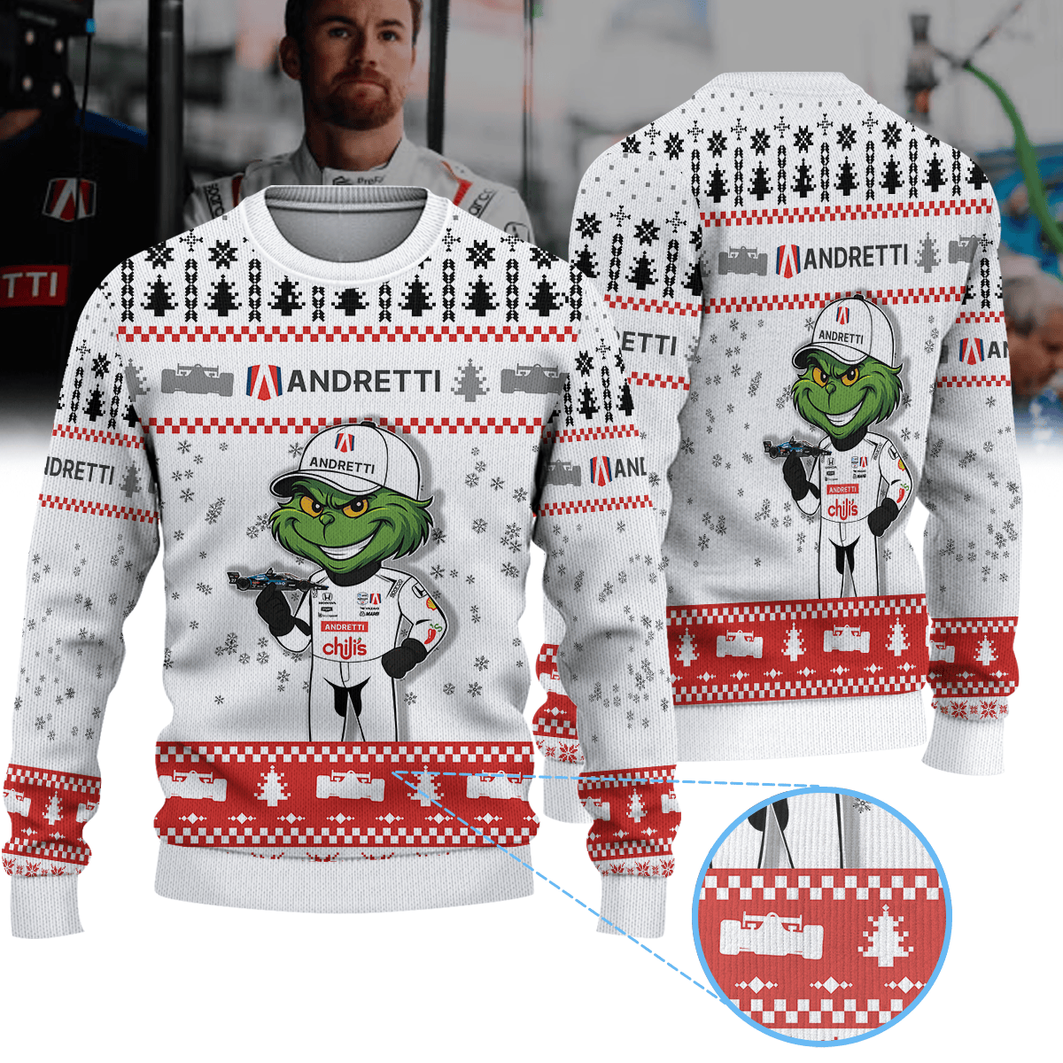 Andretti Global kyle kirkwood IndyCar × Grinch Ugly Christmas Sweater