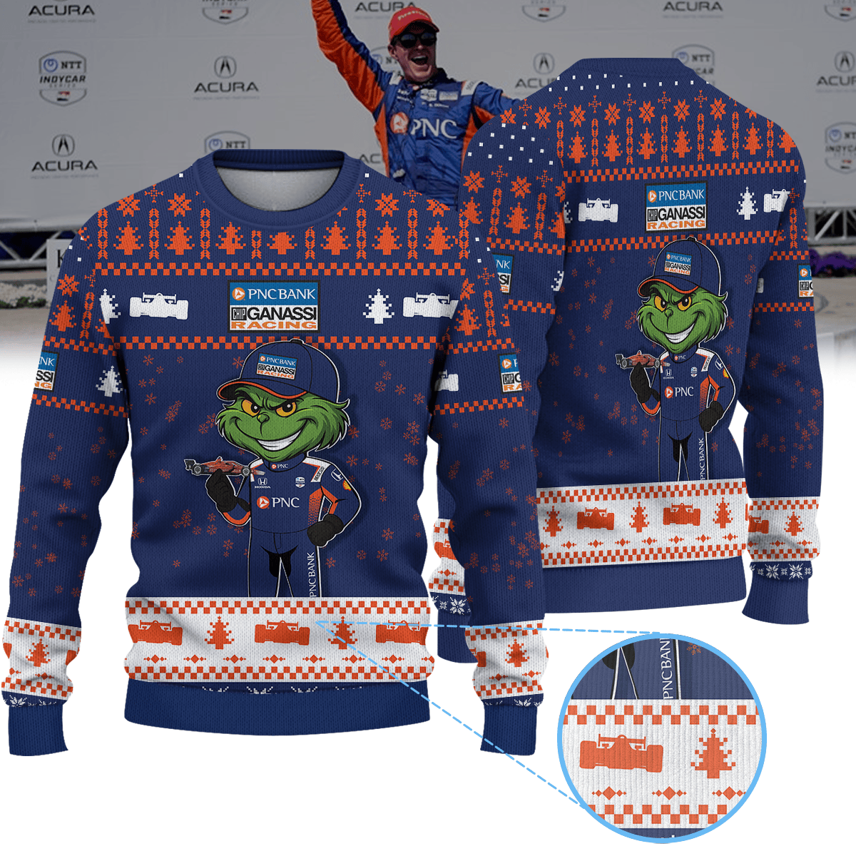 Chip Ganassi Racing ScottDixon IndyCar × Grinch Ugly Christmas Sweater