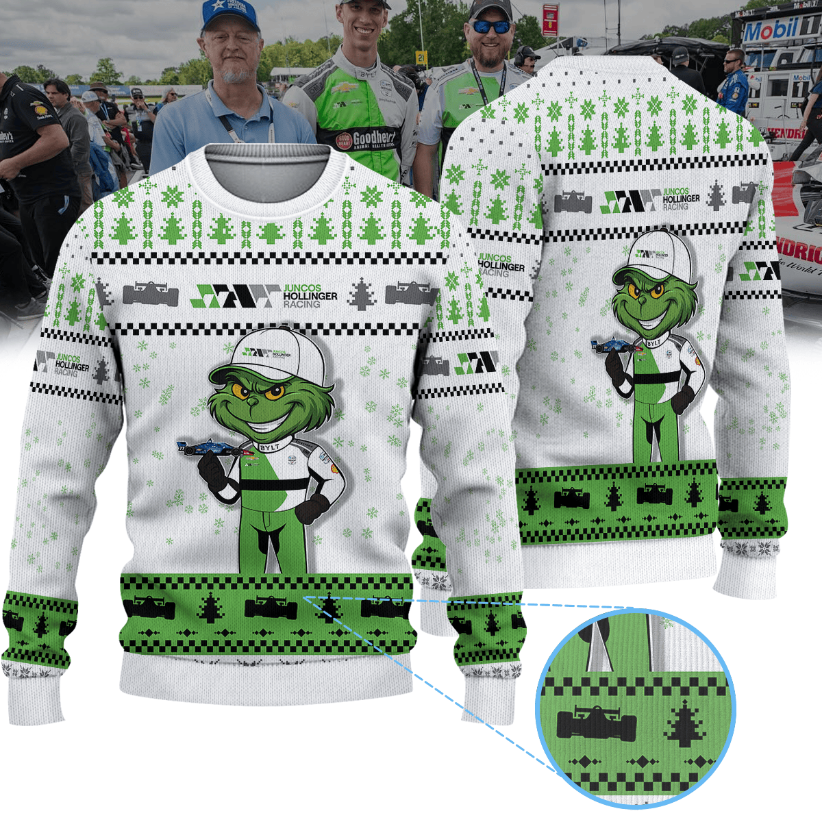Juncos Hollinger Racing Sting Ray Robb IndyCar × Grinch Ugly Christmas Sweater
