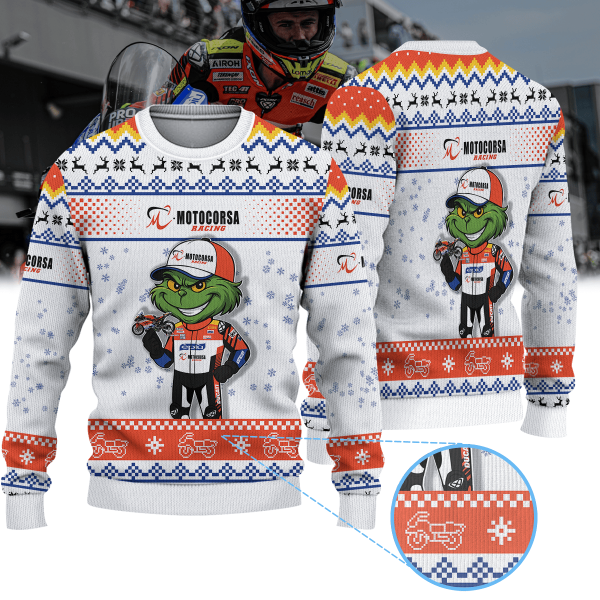 Motocorsa Racing WorldSBK × Grinch Ugly Christmas Sweater