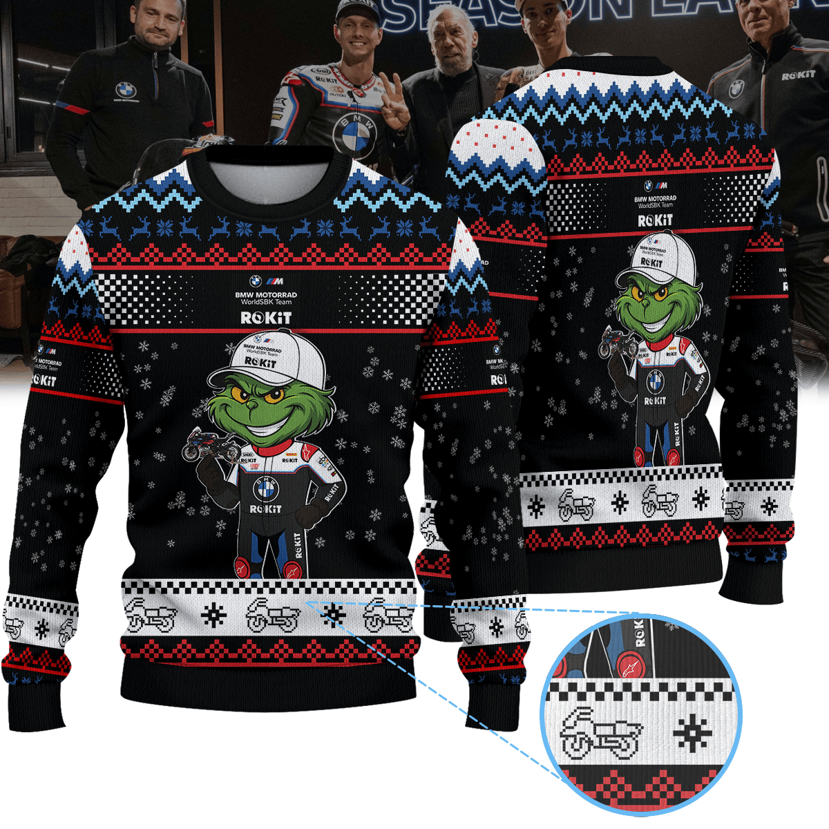 ROKiT BMW Motorrad WorldSBK Team WorldSBK × Grinch Ugly Christmas Sweater