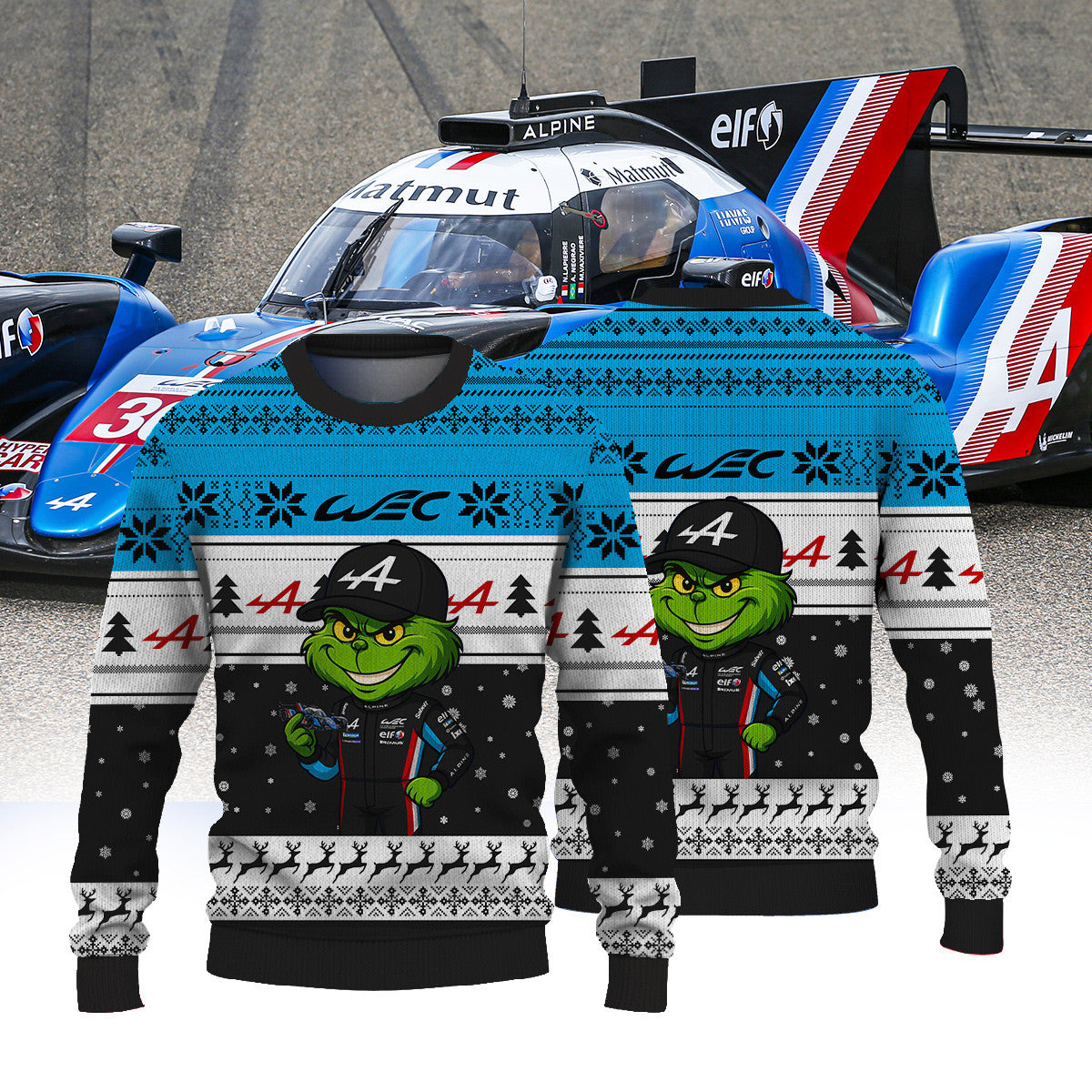 ALPINE ENDURANCE TEAM FIAWEC × Grinch Ugly Christmas Sweater