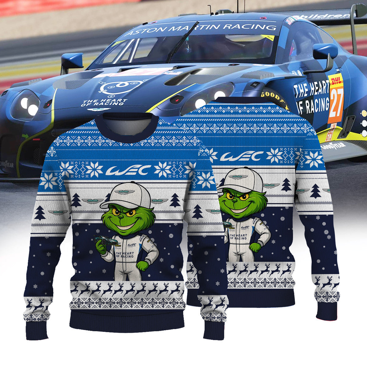 ASTON MARTIN THOR TEAM III FIAWEC × Grinch Ugly Christmas Sweater