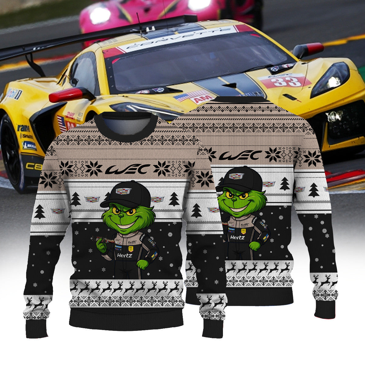 CADILLAC HERTZ TEAM JOTA FIAWEC × Grinch Ugly Christmas Sweater
