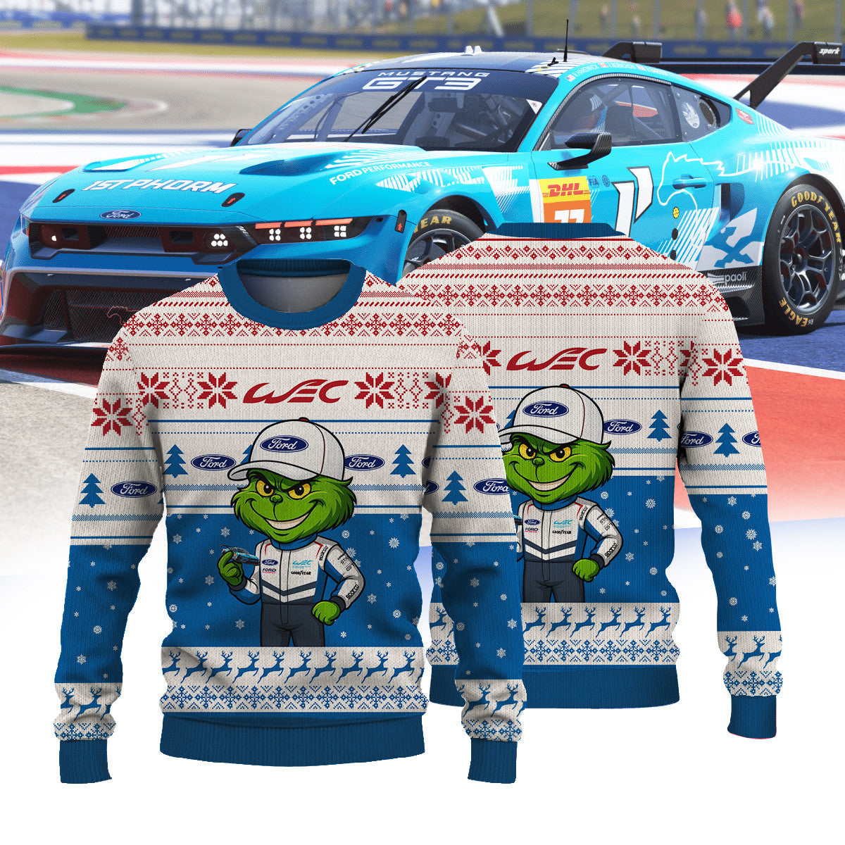 FORD FIAWEC × Grinch Ugly Christmas Sweater