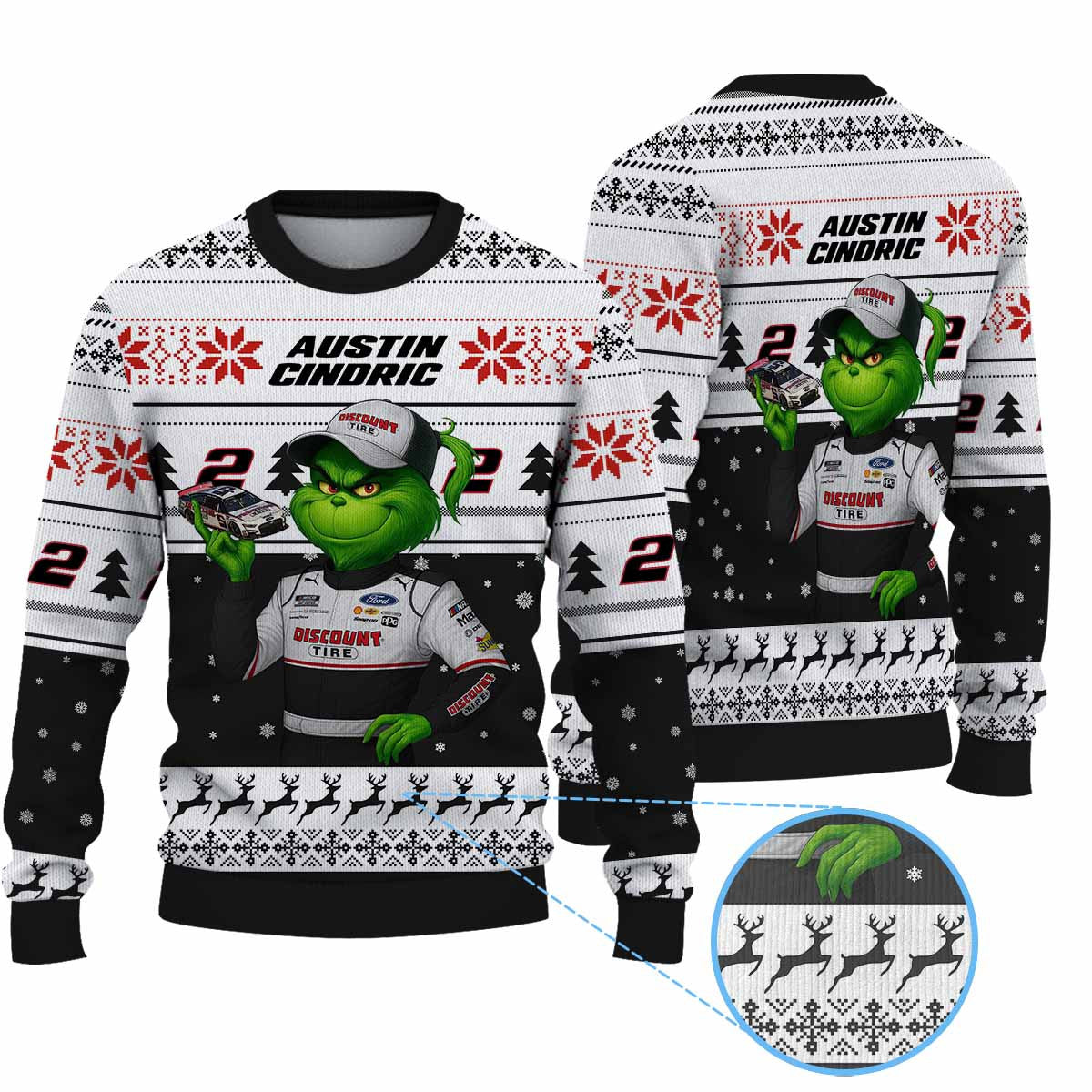Premium Austin Cindric Grinch Ugly Sweater
