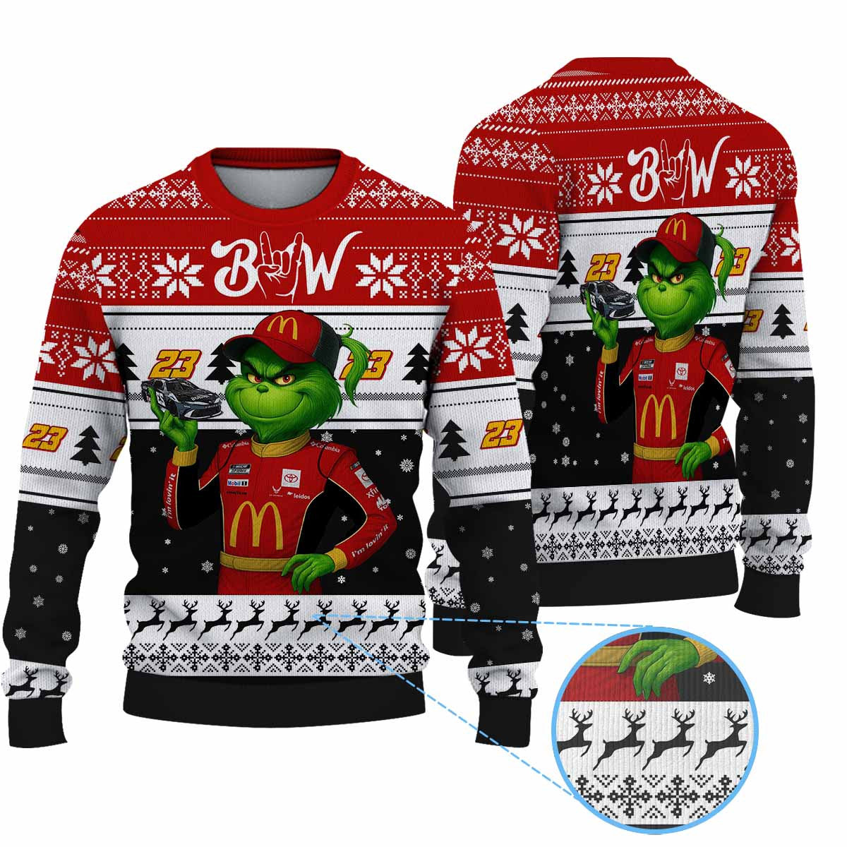Premium Bubba Wallace Grinch Ugly Sweater
