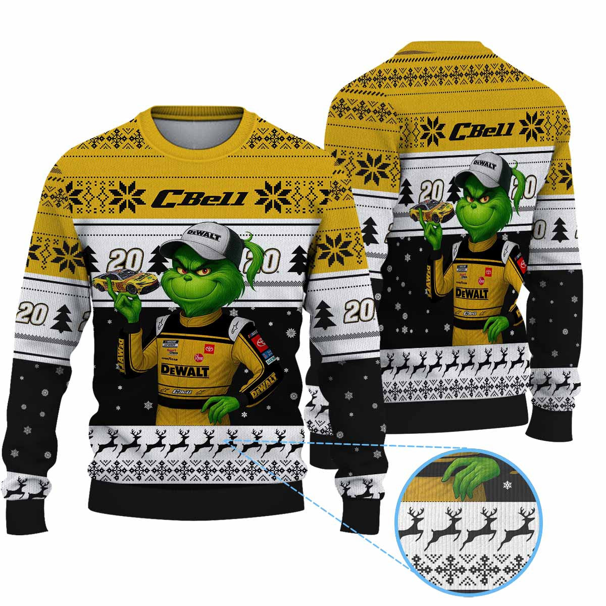 Premium Christopher Bell Grinch Ugly Sweater