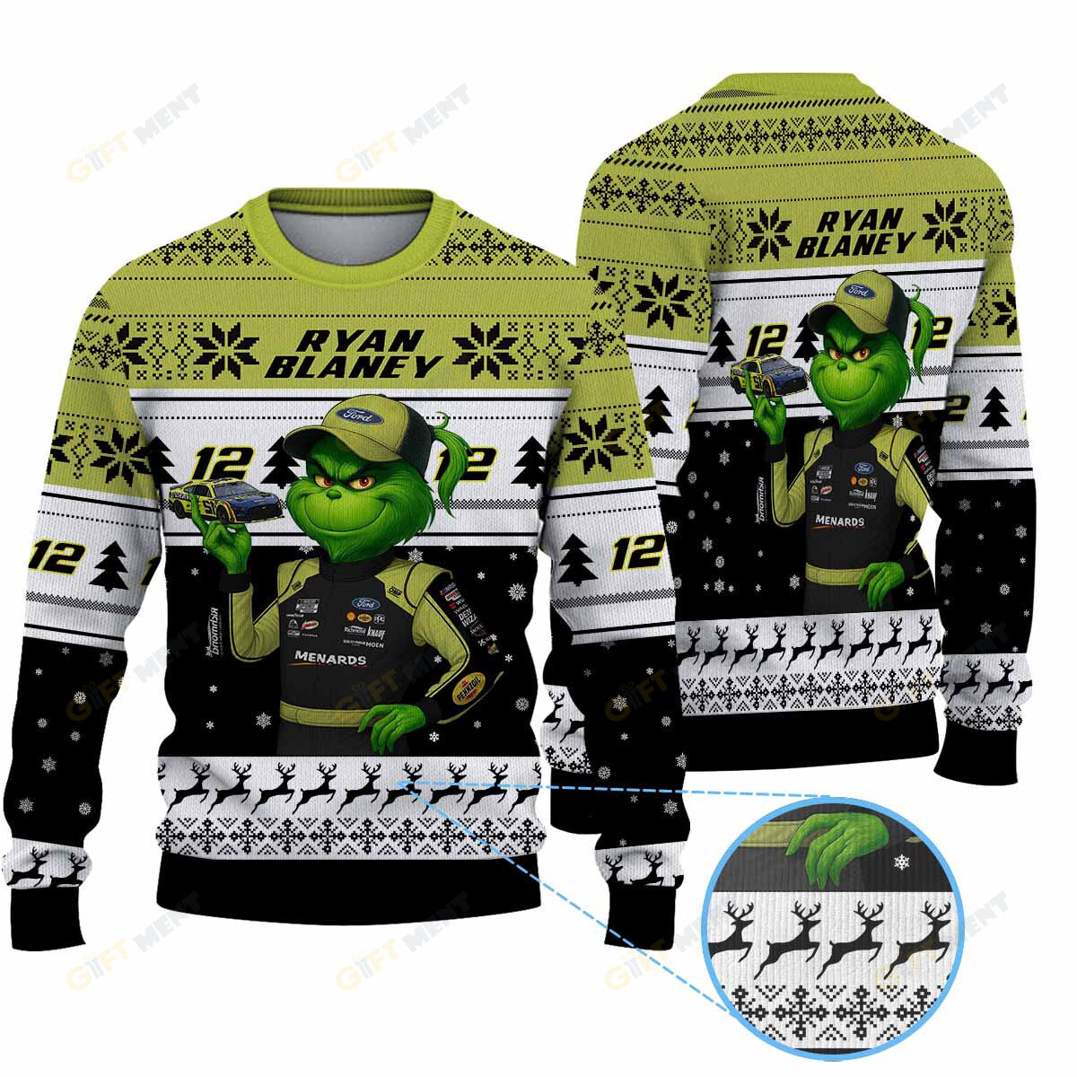 Premium Ryan Blaney Grinch Ugly Sweater