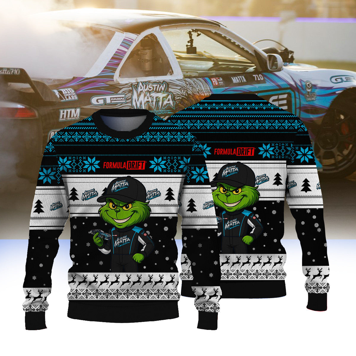 Austin Matta Motorsports Austin Matta × Grinch Ugly Christmas Sweater