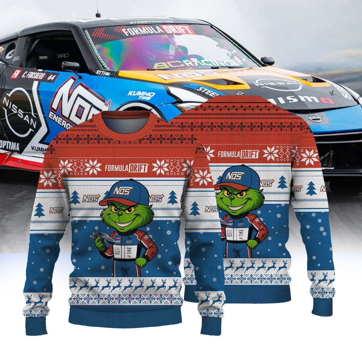 Forsberg Racing Chris Forsberg × Grinch Ugly Christmas Sweater