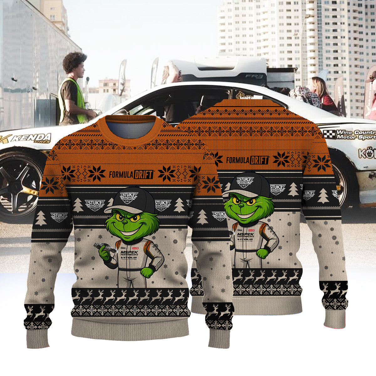 MspeK Performance Daniel Stuke × Grinch Ugly Christmas Sweater