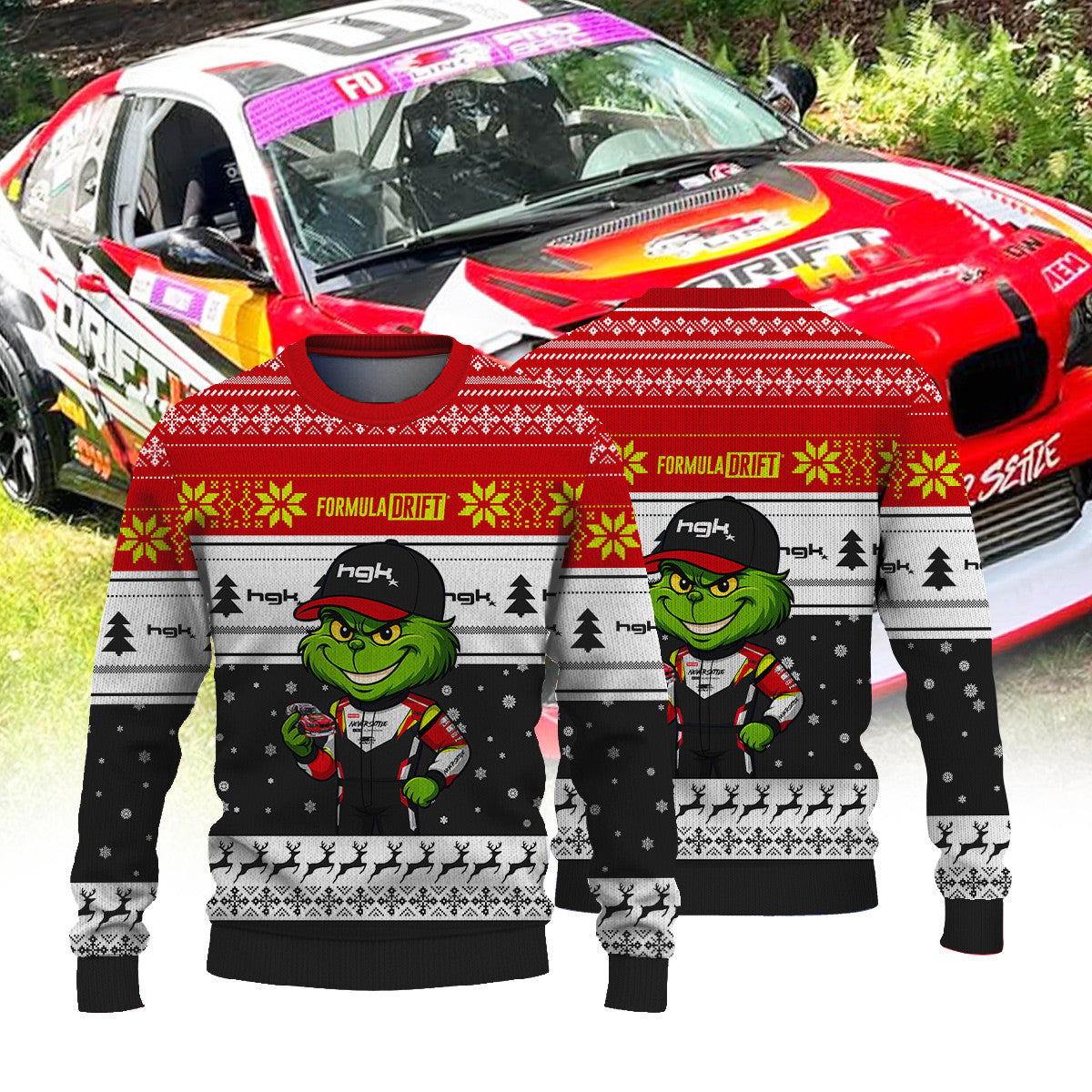 Never settle Dmitriy Brutskiy × Grinch Ugly Christmas Sweater