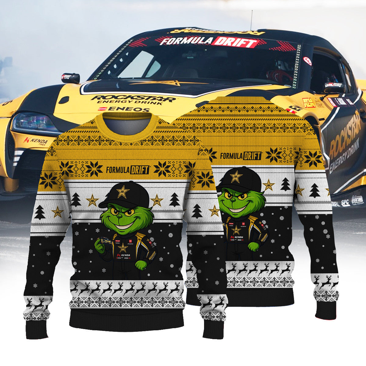 Papadakis Racing Fredric Aasbo × Grinch Ugly Christmas Sweater