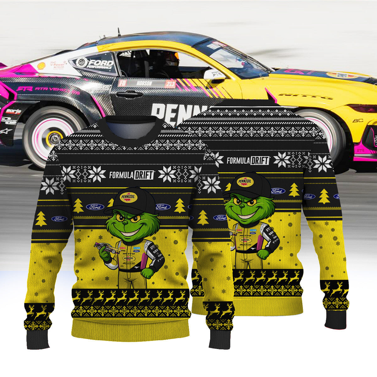 RTR Vehicles Drift Ben Hobson × Grinch Ugly Christmas Sweater