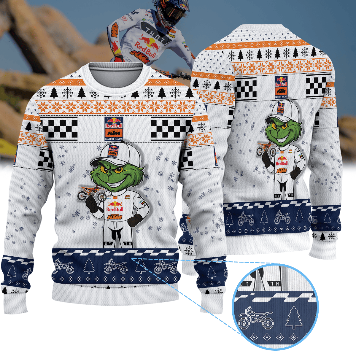 Aaron Plessinger Red Bull KTM × Grinch Ugly Christmas Sweater