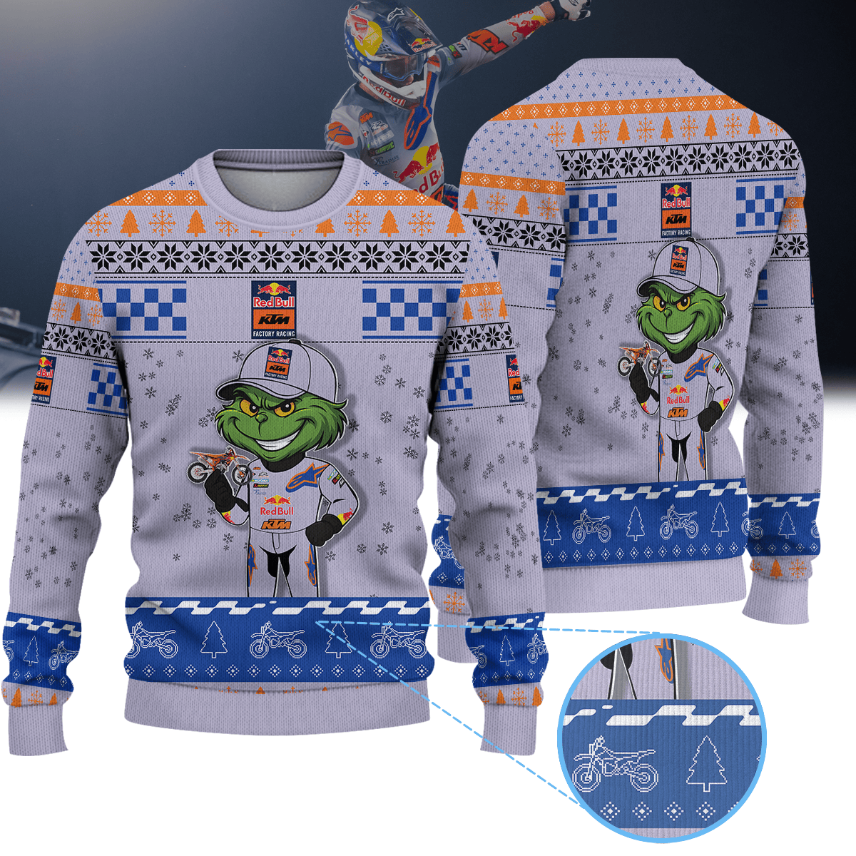 Chase Sexton Red Bull KTM × Grinch Ugly Christmas Sweater