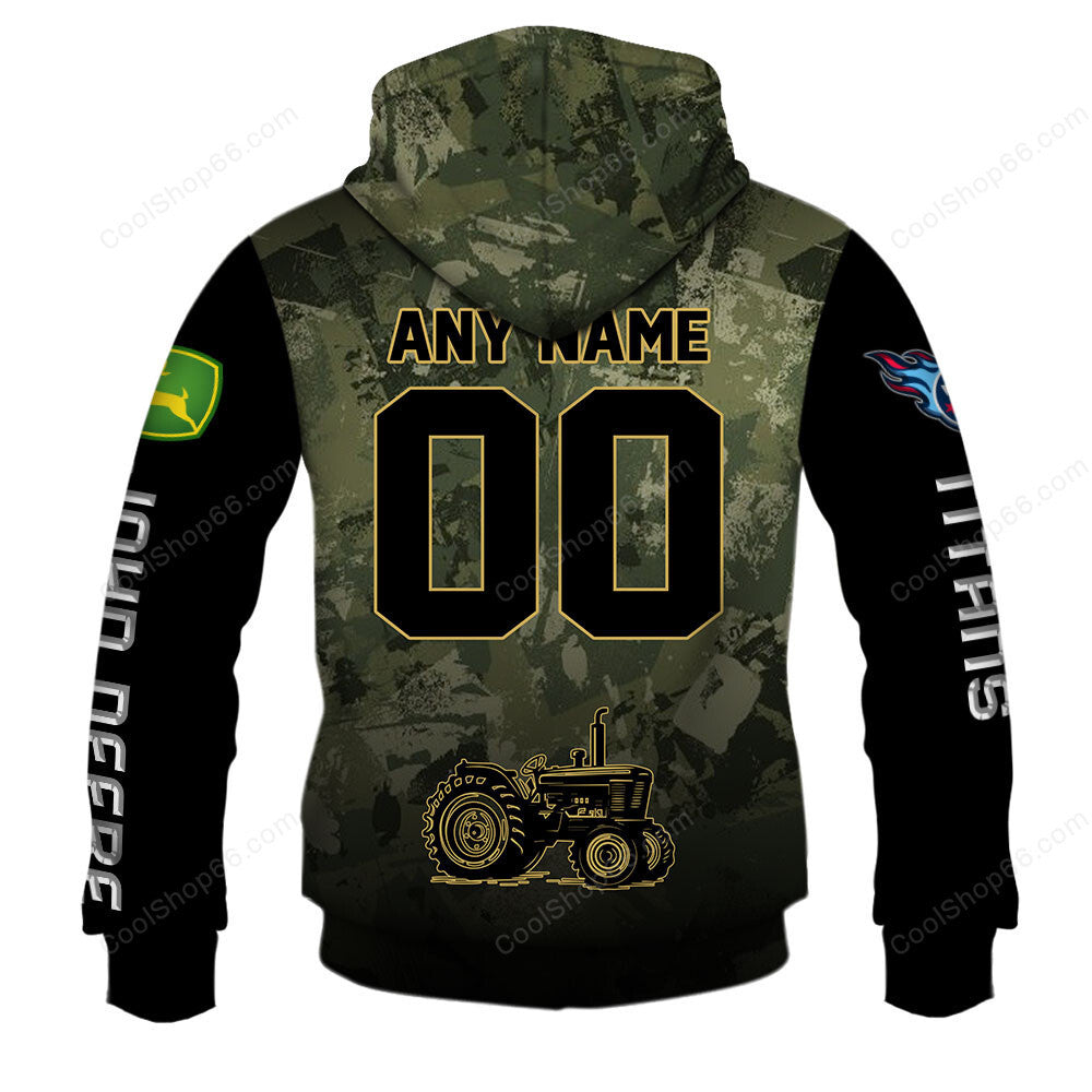 Tennessee Titans x John Deere Hoodie | Funny Green Character Premium Hoodie