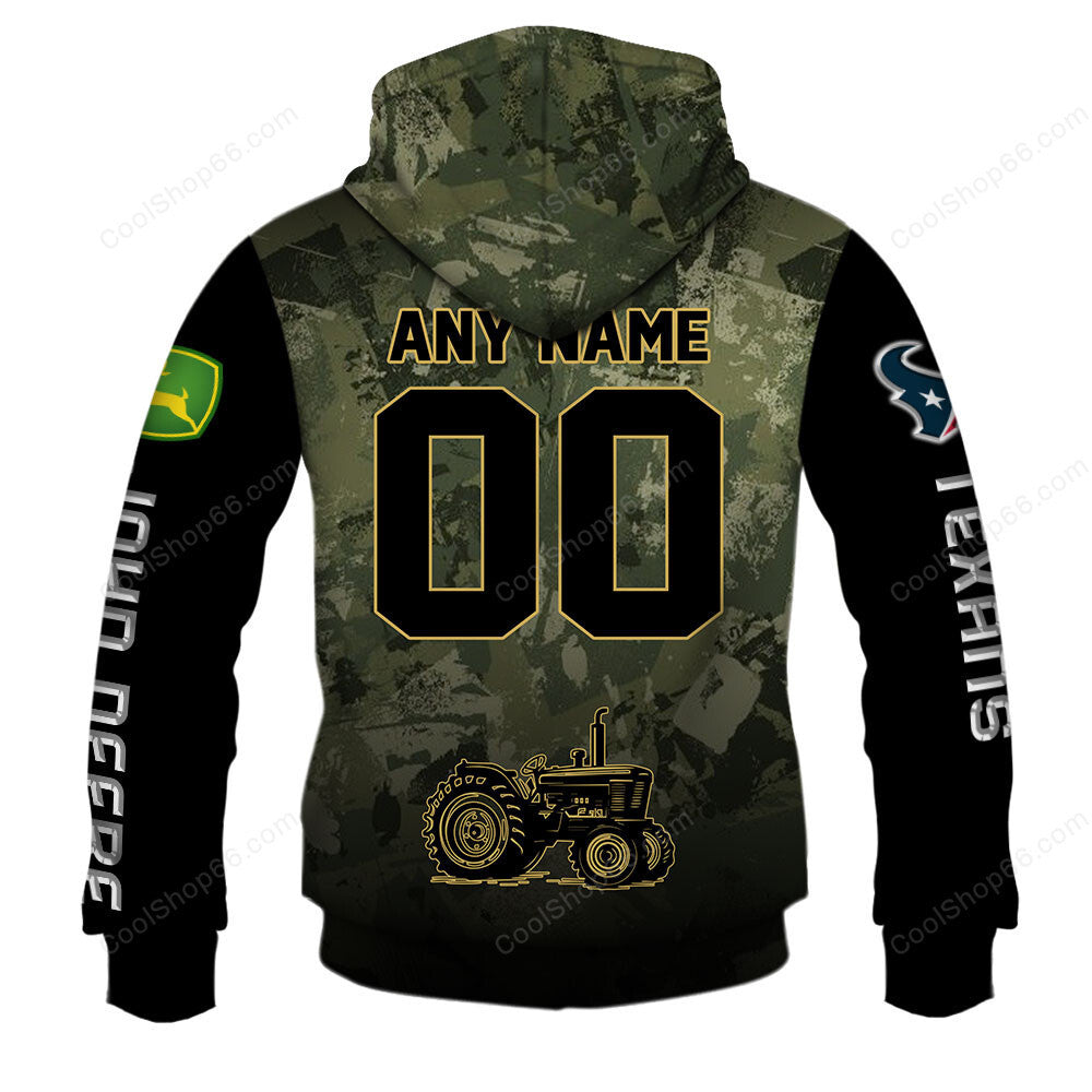 Houston Texans x John Deere Hoodie | Funny Green Character Premium Hoodie