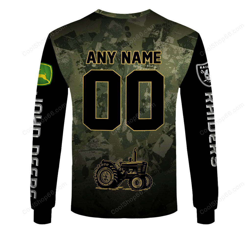 Las Vegas Raiders x John Deere Hoodie | Funny Green Character Premium Hoodie