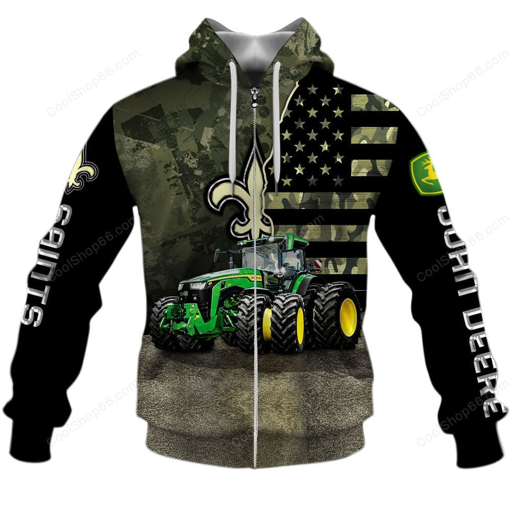New Orleans Saints x John Deere Hoodie | Funny Green Character Premium Hoodie