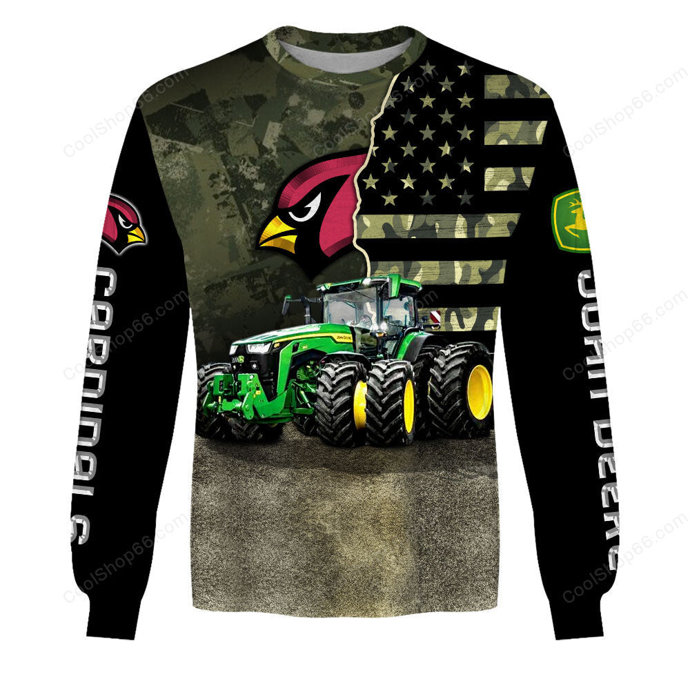 Arizona Cardinals x John Deere Hoodie | Funny Green Character Premium Hoodie