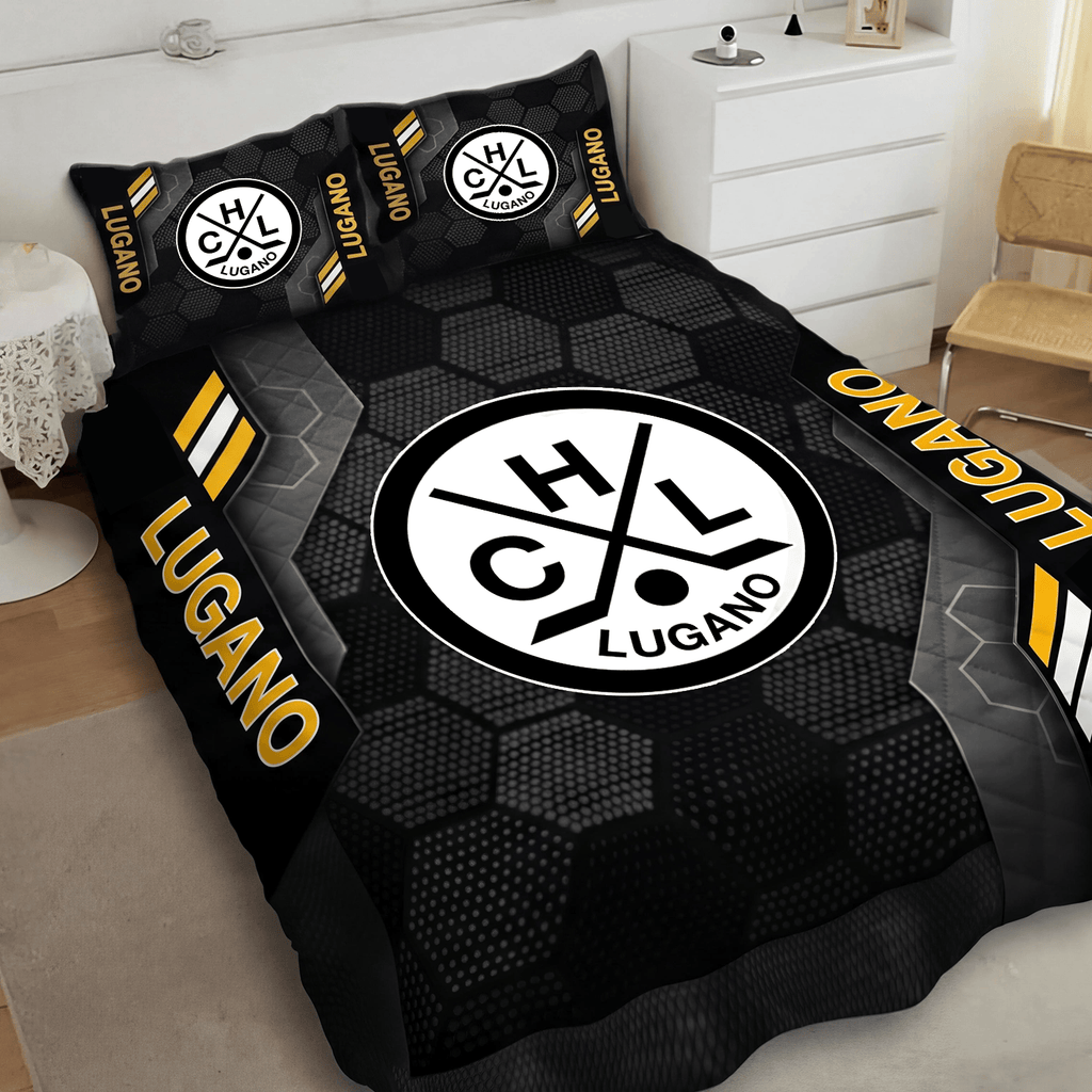 HC Lugano Inspired Full Bedding Set