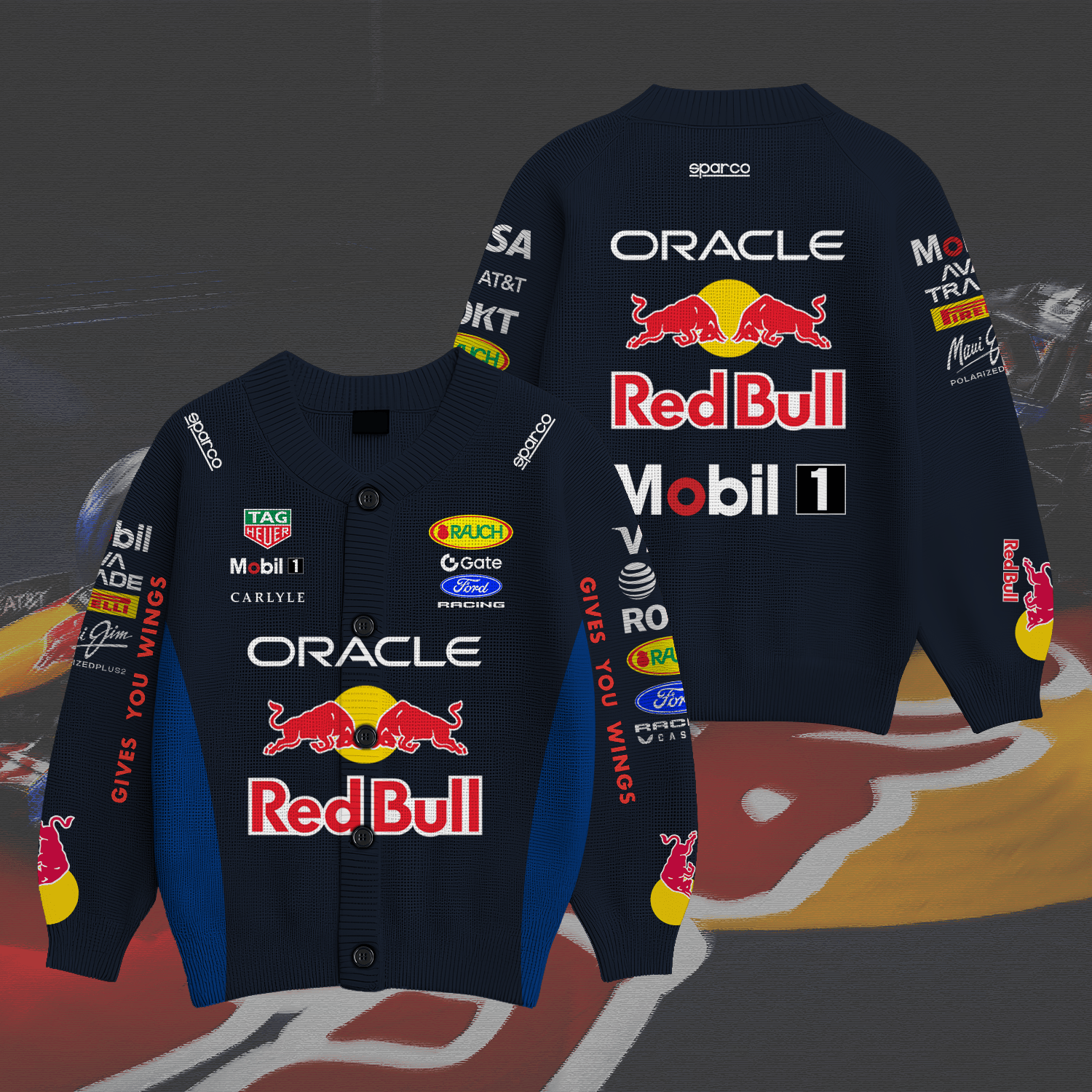 Red Bull Racing Inspired Knit Cardigan