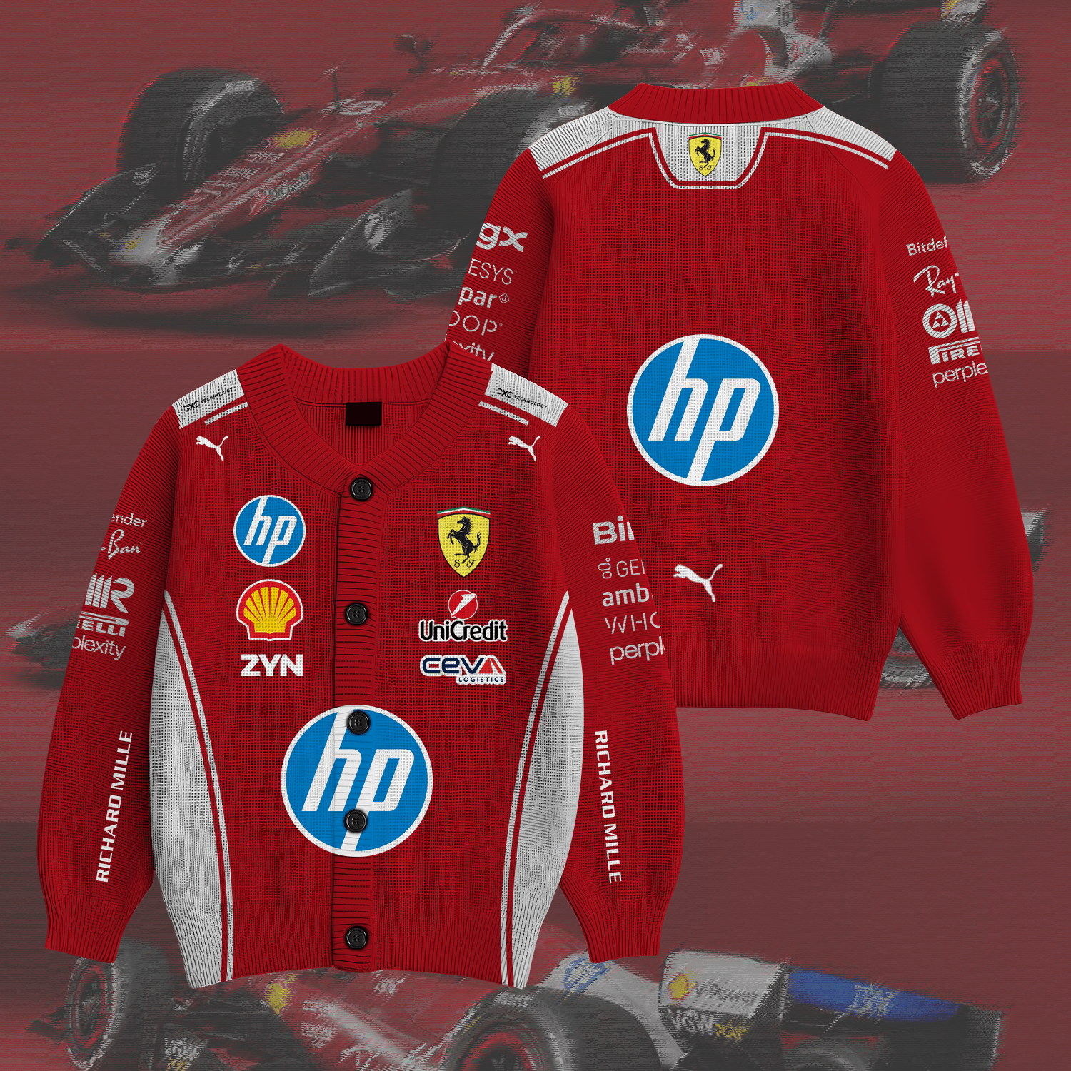 Scuderia Ferrari Inspired Knit Cardigan