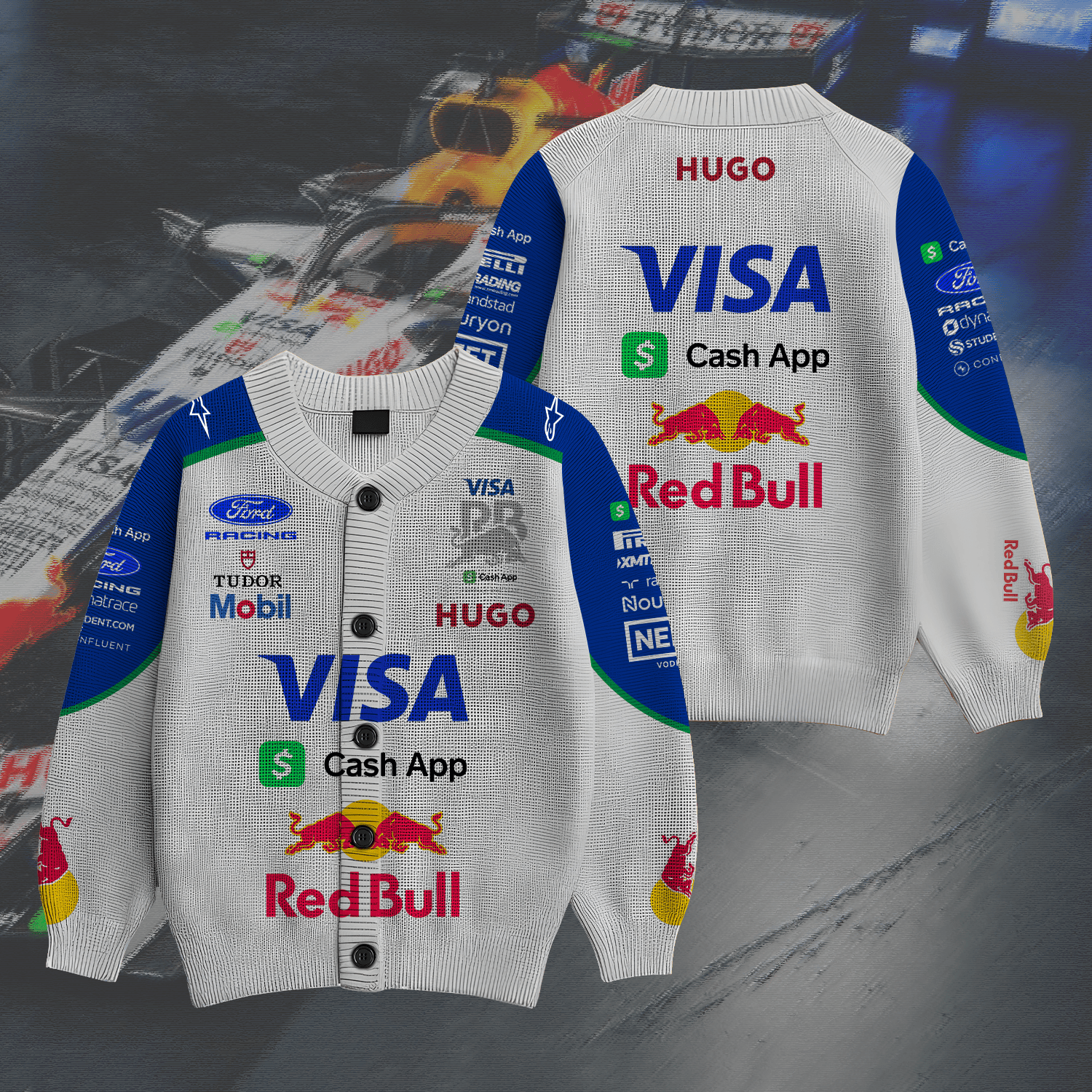 Racing Bulls Inspired Knit Cardigan