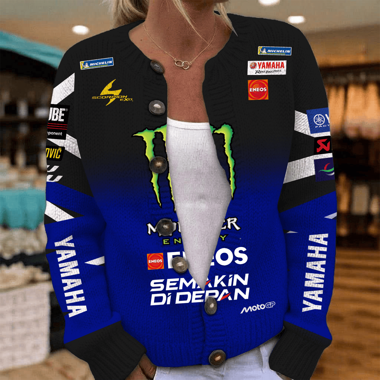 Monster Energy Yamaha MotoGP Inspired Knit Cardigan