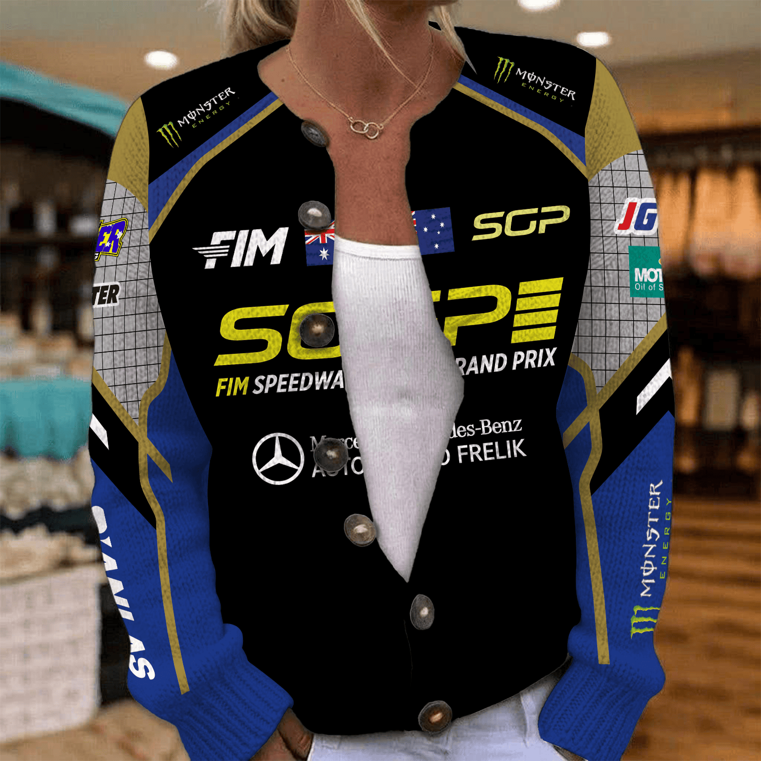 Jack Holder Inspired Knit Cardigan FIM Speedway Grand Prix Style
