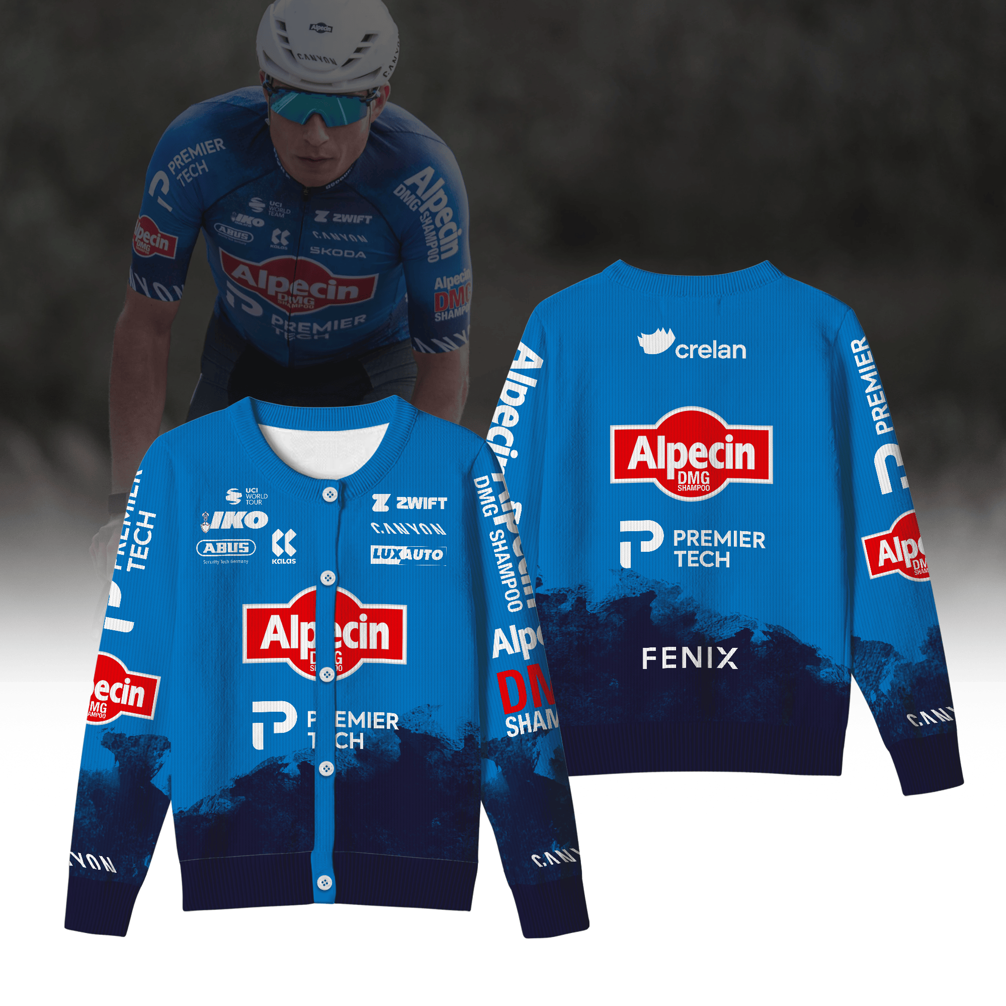 Alpecin Deceuninck Inspired Crewneck Cardigan Pro Cycling Style
