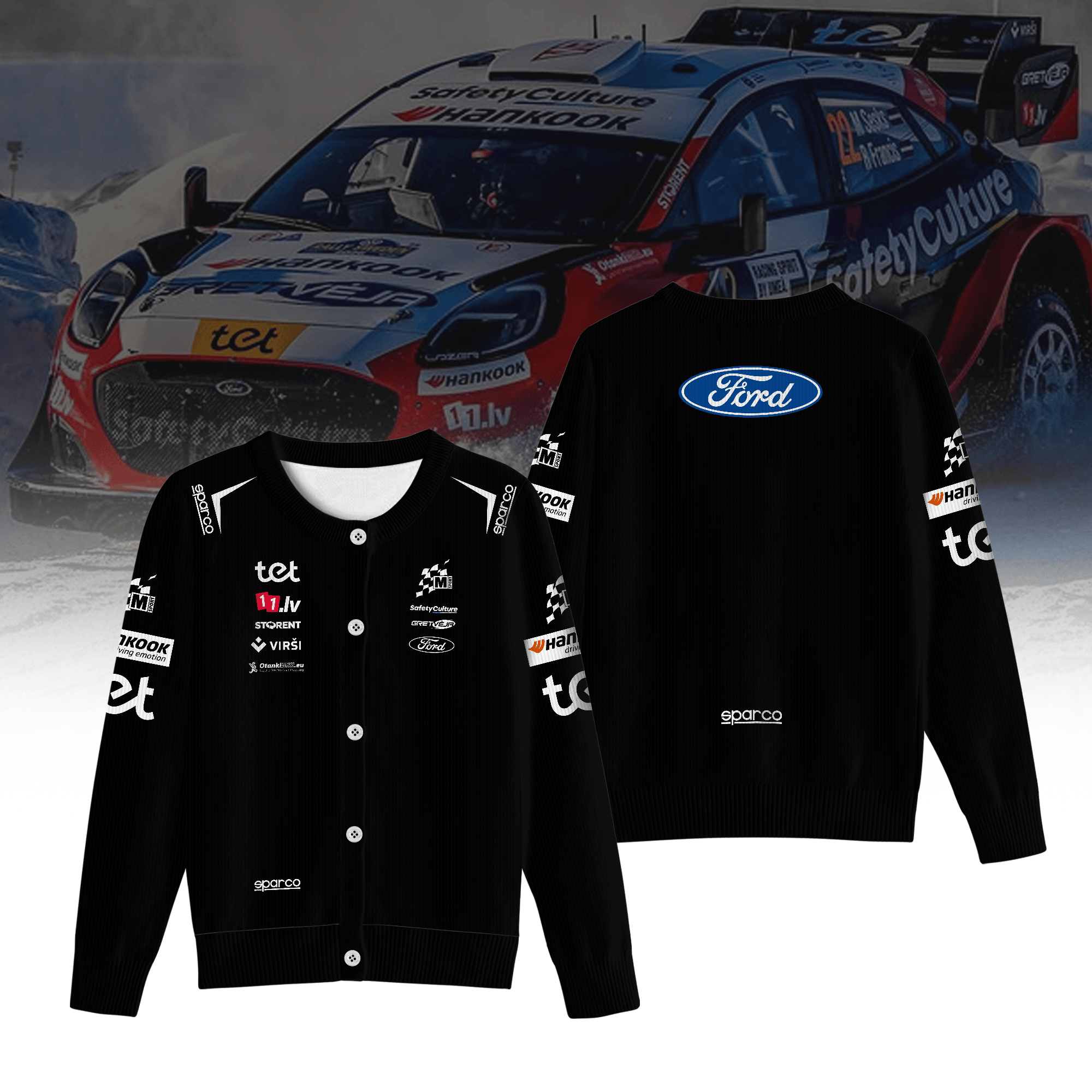 M SPORT FORD WORLD RALLY TEAM V2 Inspired Crewneck Cardigan