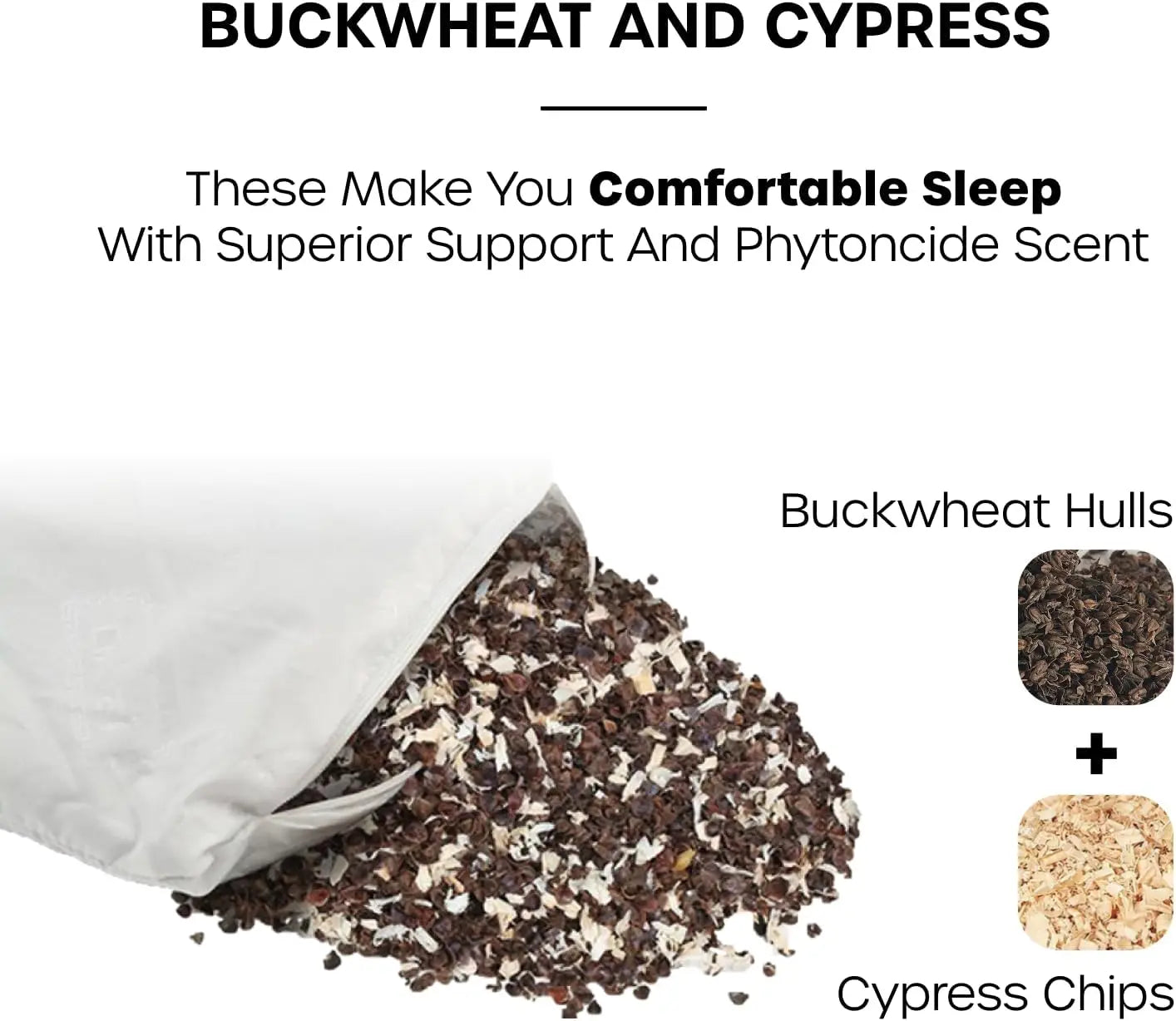 Adjustable Buckwheat Neck Pillow with Organic Cover for Firm Support and Comfortable Sleep