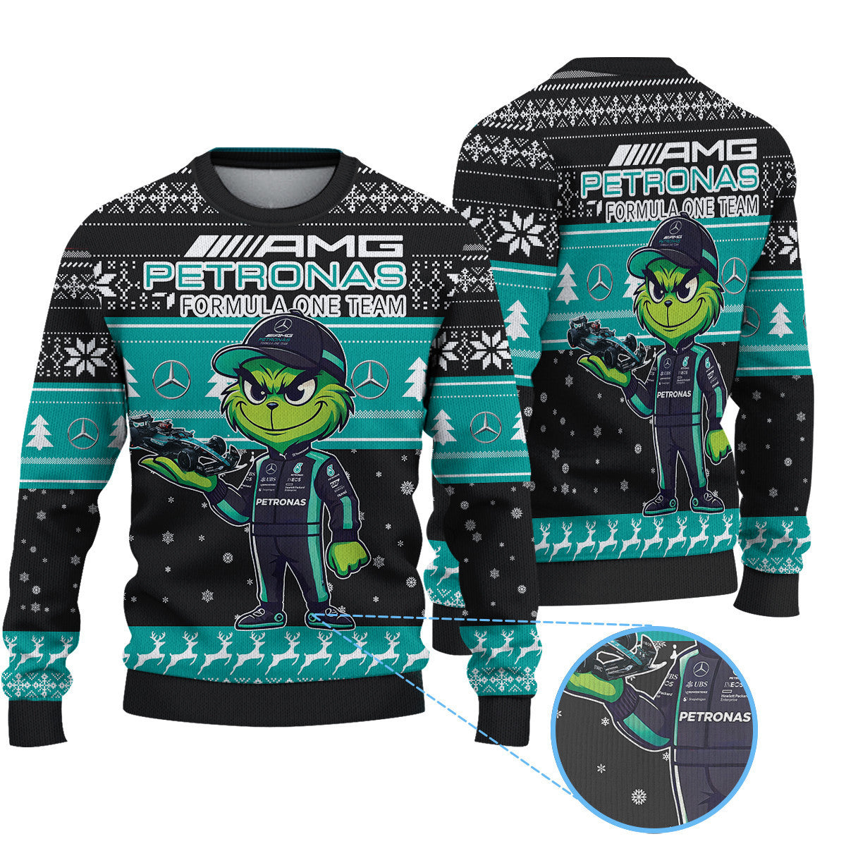 Mercedes AMG Petronas F1 Team x Grinch Ugly Sweater