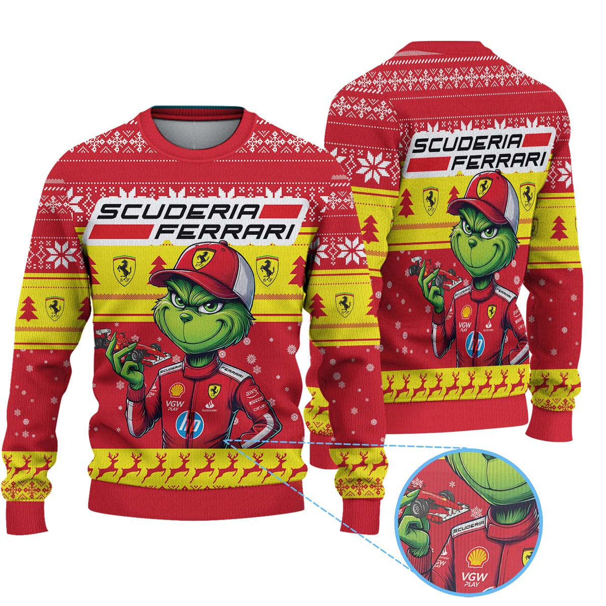 Scuderia Ferrari x Grinch Ugly Sweater